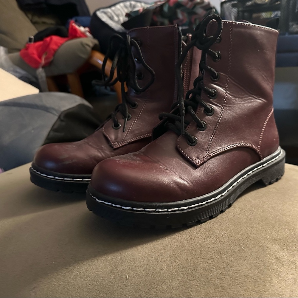 Torrid combat boots- burgundy
